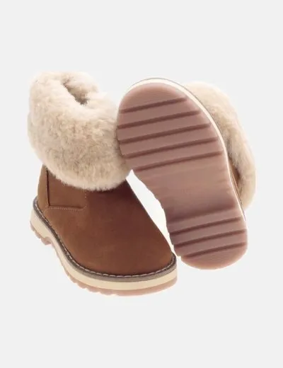 Zara Botas camel detalle pelo